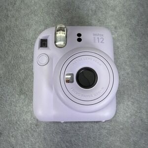 Fuji Instax Mini 12 Instant Film Camera Lilac Purple Tested No Battery Cover